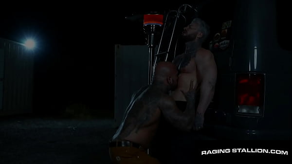 Beefy Trucker Pounds Tatted Muscle Outdoors - RagingStallion