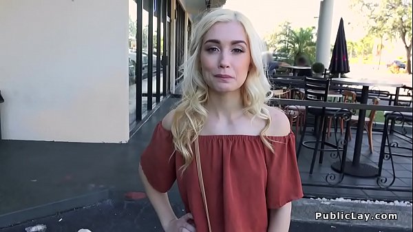 Fair-haired Coed Bounces Riding In Public