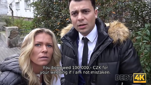 DEBT4k. Sizable Debt Is The Reason Why The Gal Is Plowed In The Grooms Presence