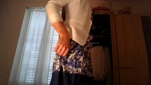 Novice Cross Dresser Wearing A Pretty Clerk Flower Dress And Sexy White Blazer Playful Tease And Touching