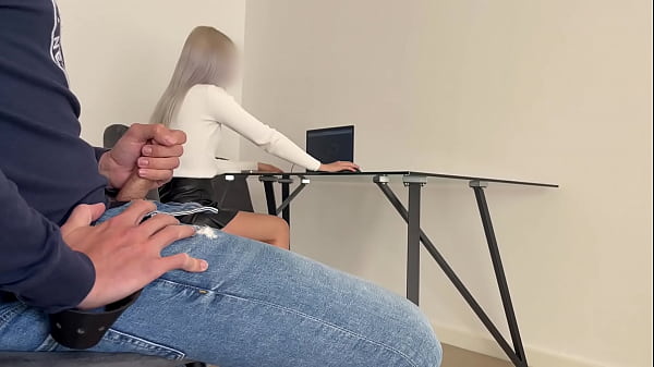 My Supervisor Calls Me And I Jerk Off In Front Of Her In The Office While I Wait, She Helps Me Finish Finishing By Giving Me An Oral