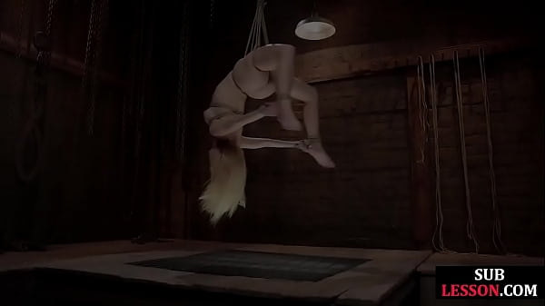 Compact Bdsm Sub Suspended And Striked Before Dom Pounds