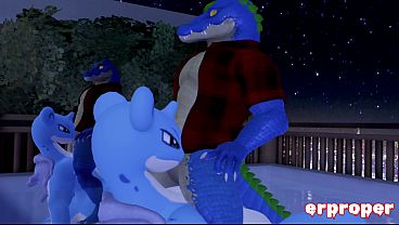 Erpleasure In VR Chat: Cajun Feral Gator Breeds A Chunky Anthro Lapra