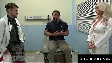 BIPHORIA - Latino Patient Gets Wrecked In Spit Roast By Tempting Doctor & Buck Intern