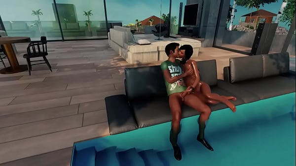 Indian Boy Ravan Plowed Black African Soaked Police Girl On The See Beach Swimming Sofa.