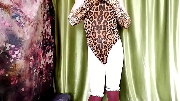 [EroNekoKun] - Lovely Neko Boy In Leopard Suit And White Pantyhose Play With Self Rear With Butt Sex Beads