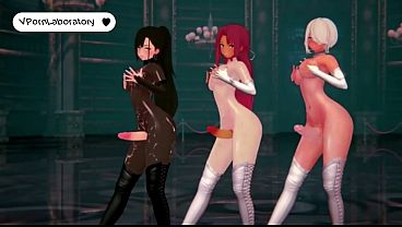Three Hot Shemales Dancing Exposed