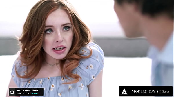 MODERN-DAY SINS - Small Red-haired Spinner Fakes An So Her BF Will Manhandle Her Slit!
