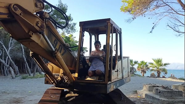 Big-breasted SailorGirl Pissed On A Tractor