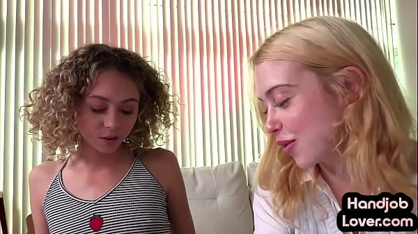 Tiny Young-babe Learning Dirty Talking POV HJ By Her BFF In 3some