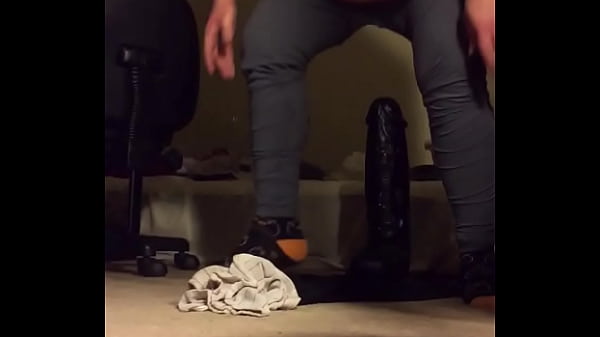 Hands Free Orgasam On Massive Dildo