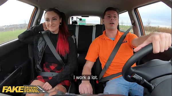 FakeDrivingSchool Tattoo Chick Sharlotte Thorne Smokes Instructors Boner