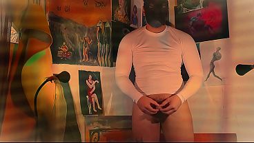 Masturbacion De Pene Grande Con Fondo De Pared Lleno De Obras Del Propio Artista Cristopher Rebellato Alexis - Hot Numero Uno
