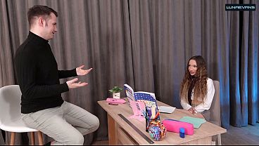 English Lesson Gone Wrong – She Got Drilled On The Desk Instead