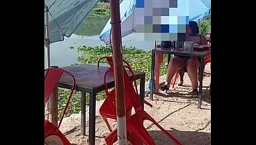 Open Stems, No Panties Under Table On Bar