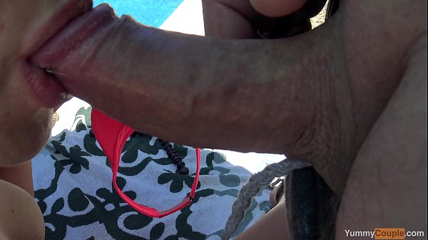 Steamy Milf Hammerred By The Pool, Pumps So Much Cum She Has To Widen It All Over Her Melons - YummyCouple GIGANTIC Money Shot