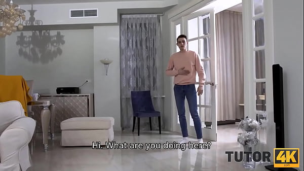 TUTOR4K. Instead Of Geometry Lesson Dude Smashes Tutor Who Is Debtors Mama