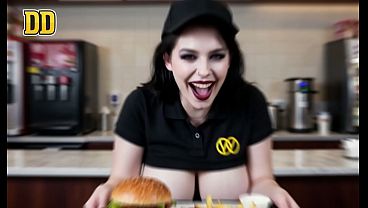 Gothic Burger Hottie Emo Fast Food Babe [AI Generated]