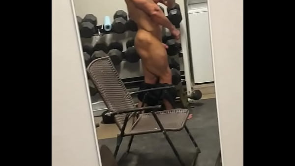 Hung Huge Cock Yanked Bodybuilder Sweaty Flexing At Home Gym SMOKING Alpha Musclebear Beefy Unclothed Buck
