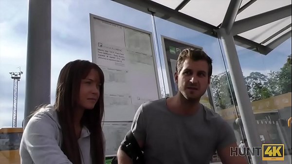 HUNT4K. Angella Christin From Bus Station Comes To Service Hunter For Money
