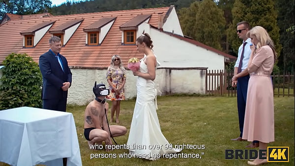 BRIDE4K. Blonde Bride With Natural Rack Savorred A Good Smash On Her Freaky Wedding