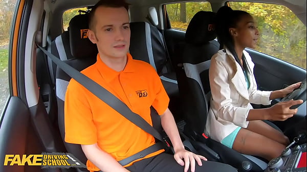 FakeDrivingSchool Ebony Brit Asia Rae Gets Stuck And Screwed