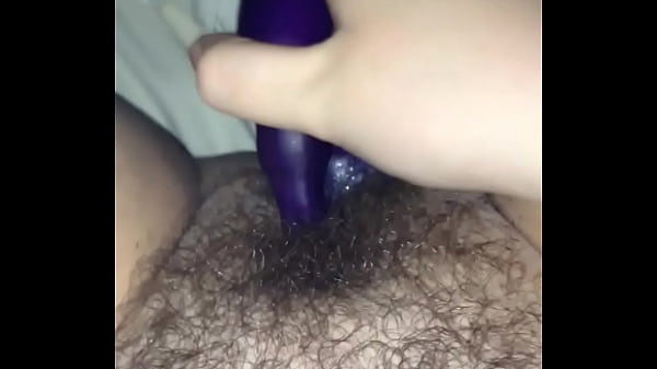 Natural Bush Banged By Dildo