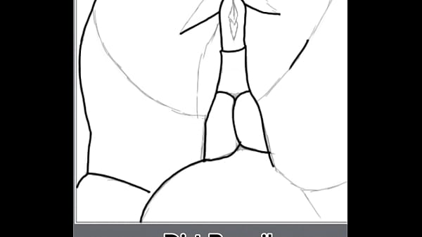 Drawing Black Sizable Rump In Doggy Style Position