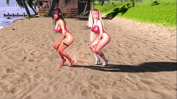 Charming Lifeguards Bay And Clay Dance In Bodysuits On A Sizzling Summer Beach