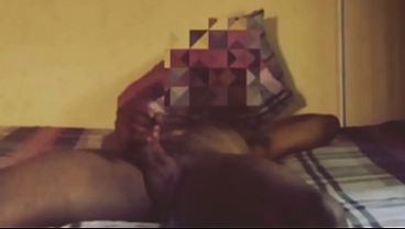 African Lonely Guy Playing With His Shaft In His Bedroom