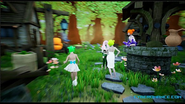 Cyberomance - Stylized Village With Manga Characters