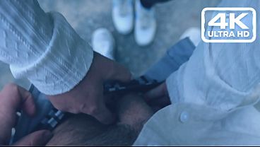 Public Parking Lot Stroking Gone Untamed: Moist & Sloppy Handjob Leads To Gigantic Titty Load Shot