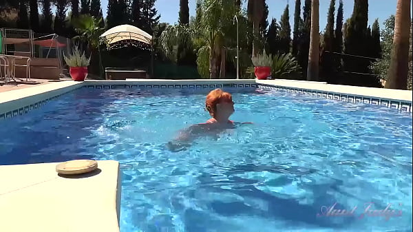 AuntJudys - Busty Grown Red-haired Melanie Goes For A Swim