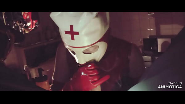 Rubbernurse Agnes - Red Latex Outfit - Fierce Strapon Fuck With A Long Giant Dildo, Final Elbow Profound Butt Sex Hand Insertion And Stroking With Seed