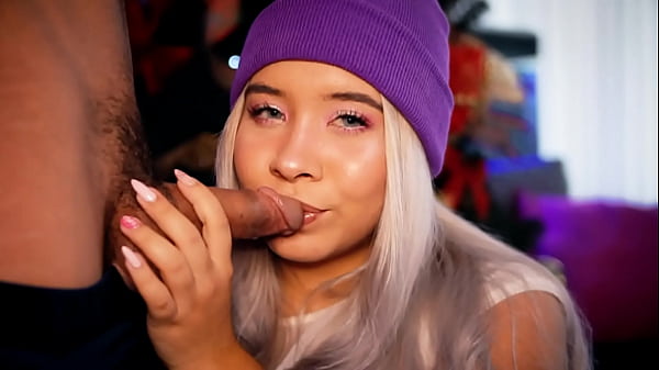 Cute-faced Fair-haired Swallows A Cock While Recording This Video