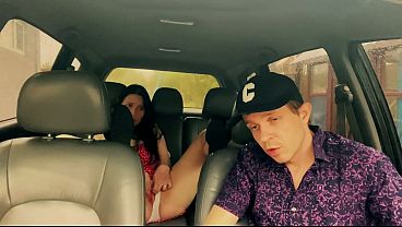 Wife Betraying With A Taxi Driver In The Car Outside The House