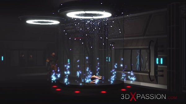 Secrets Of Area 51. Sci-fi Male Android Plays With A Blazing Girl In The Lab