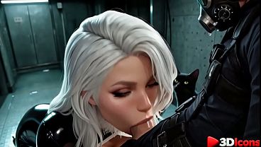 Felicia Hardy A Black Cat, Let A Cop Nail Her So Powerful He Didn't Even Arrest Her [AI]