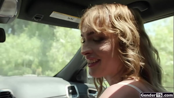 Busty Rack Tgirl Blake Delightful Hitchhikes With Shemale Prick Out