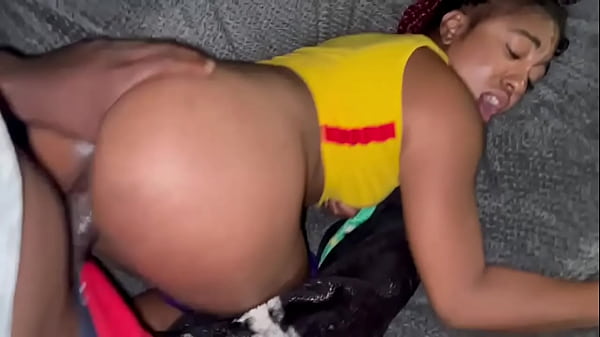 Family Drama - 18 Year Old Slender Gal Sneak Fella In To Screw Her Rump Orifice And Pussy With Big Black Dick