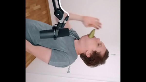 Sexy Chick Swallows A Pear