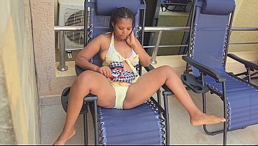 She Was Scared To Rub Herself In Public Swimming Pool