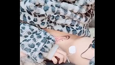 Femboy Cosplaying In Dainty, Fluffy Snow Leopard Paint, Rubber Band Dick Snapping