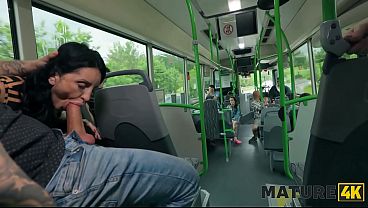 MATURE4K. Jumping On A Dick In The Bus