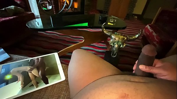 In Vegas Next To A Fireplace Watching Interracial Asian Porn.