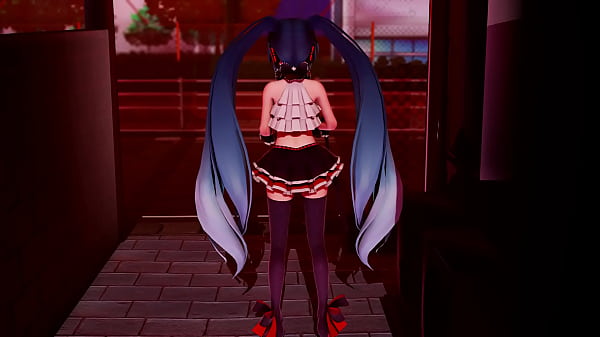 Hatsune Miku Dared To Undress In Public - Apple Pie MMD By Stranger MMD