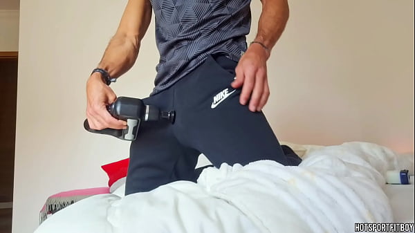 I Found My Friend's Muscle Massager And Couldn't Resist Exploiting It On My Colossal Member – Fierce Orgasm On His Bed