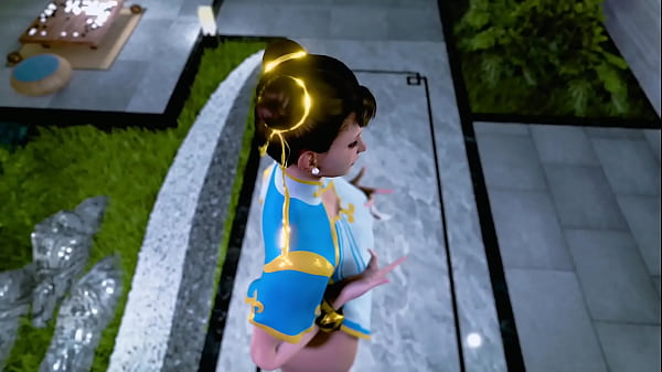 Thick Tempting Chun Li Poses Solo In A Revealing Dress Without Panties
