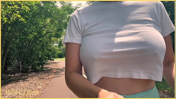 HOTWIFE Runs Braless In Public Titty Bare Dare