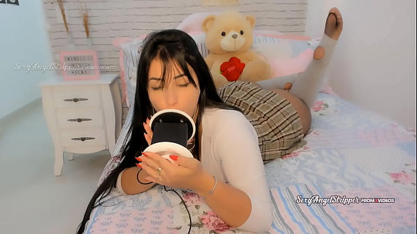 ASMR POWERFUL EAR WORSHIPPING COOCH SOUNDS AND ORAL SOUNDS Ravishing Brunette With Massive Naturals Wearing Mini Skirt